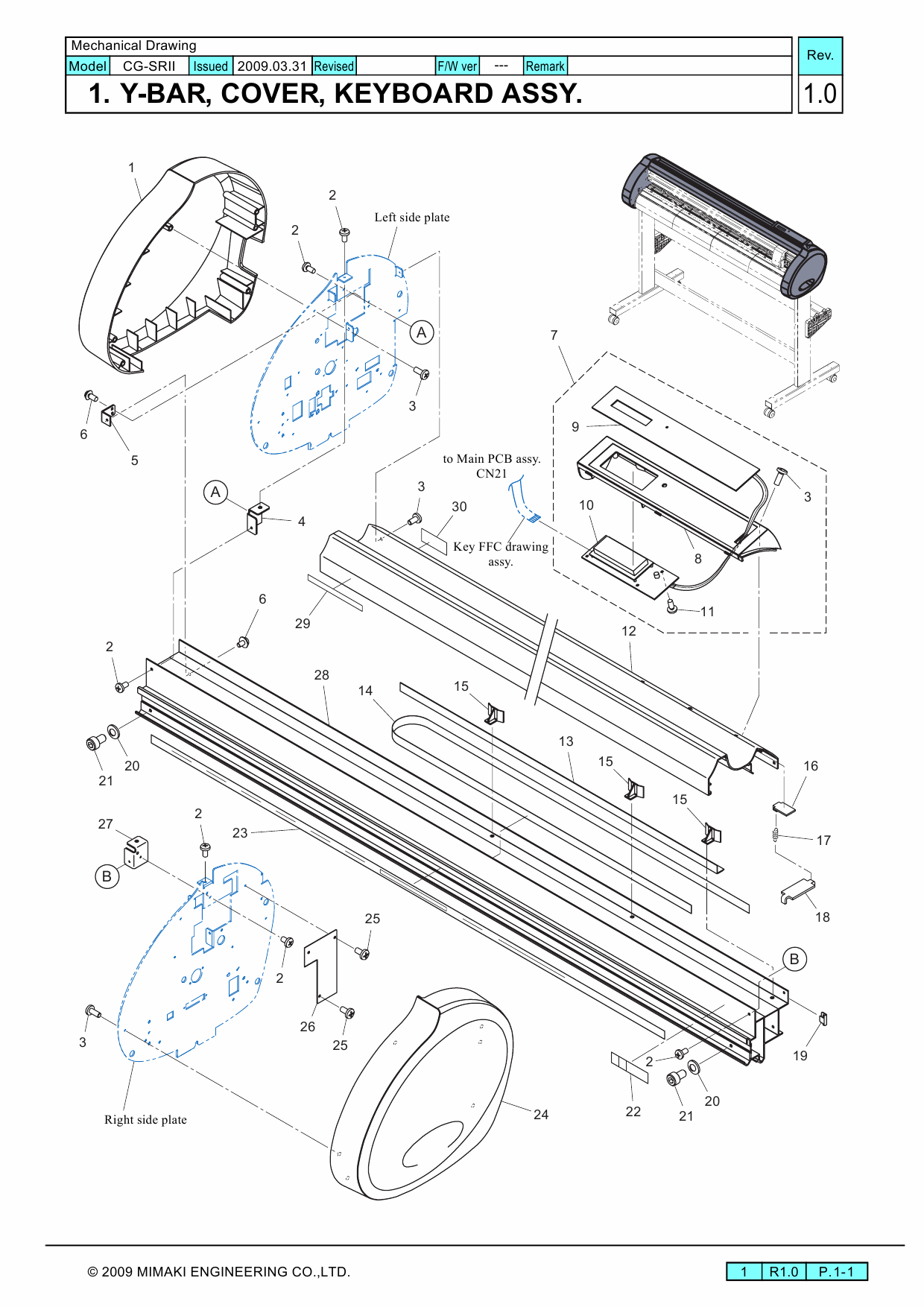 MIMAKI CG SRII 100 130 MECHANICAL DRAWING Parts Manual-2